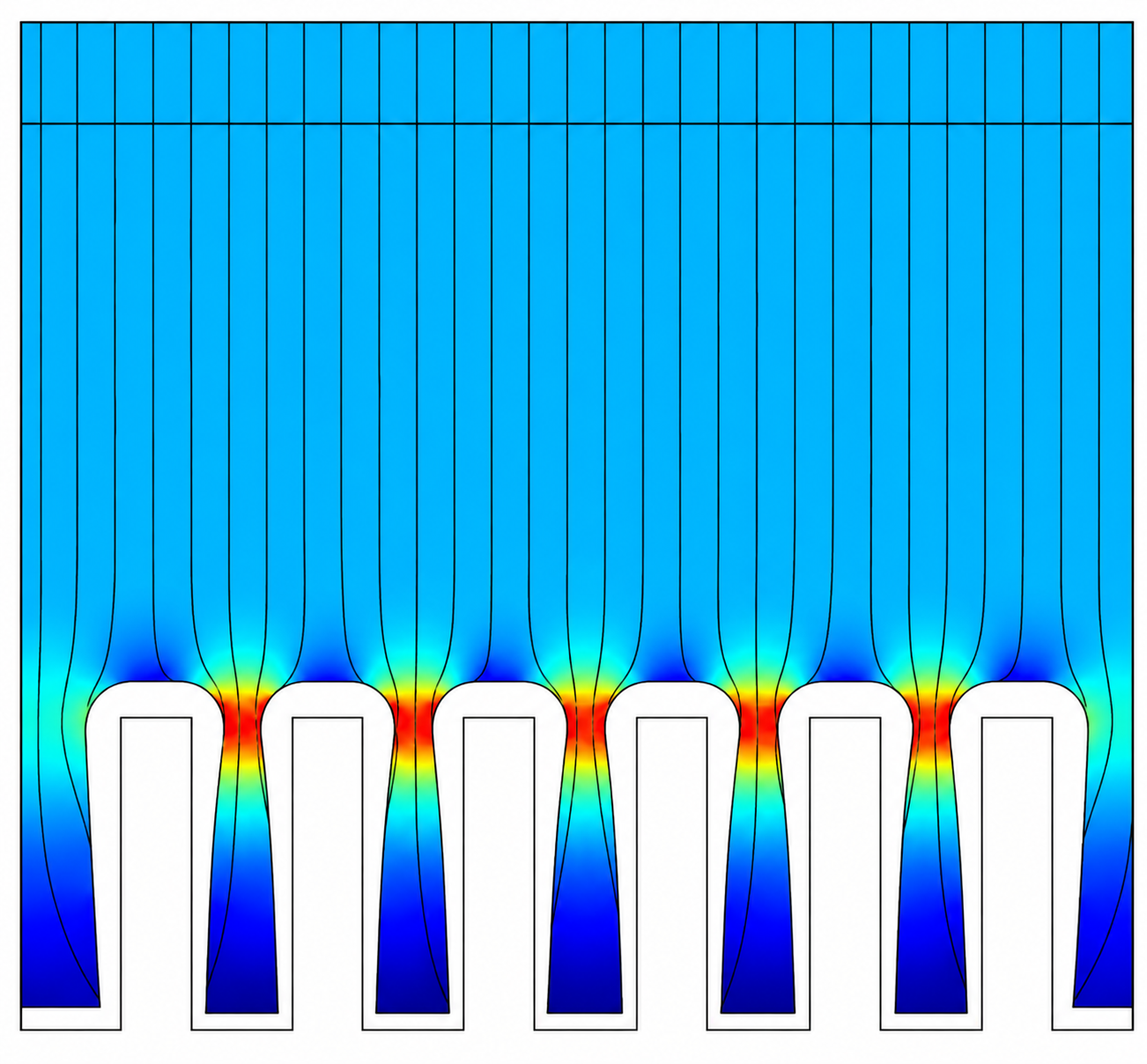 Simulation of a metal electrodeposition process